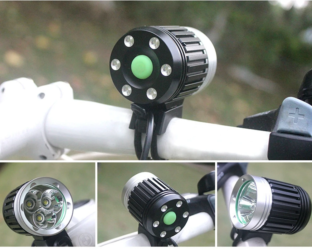 Triple Wick T6 Bike Cycling LED Light High Brightness Connect USB Interface Waterproof Flashlight For Bicycle HandLebar