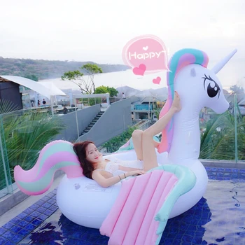 

JIAINF Inflatable Sweet candy unicorn swimming Pool float Floating Row island party toys For Kids Unicorn Water Float child
