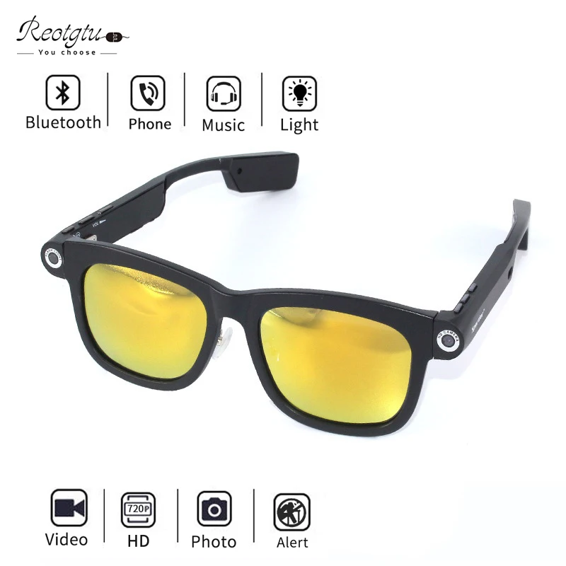 Reotgtu HD 720P Модные мужские и женские модели камеры солнцезащитные очки Спорт на открытом воздухе DV Bluetooth Смарт-очки с гарнитурой
