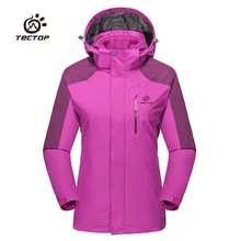 Для женщин зимних видов спорта на открытом воздухе 3 в 1 теплый Пеший Туризм флис Куртки Водонепроницаемый ветрозащитный Термальность Кемпинг съемный вкладыш ветровка