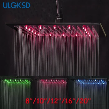 

Ulgksd Bathroom Shower Head 8''/10''/12''/16''20'' Oil Rubbed Bronze shower faucet Bath Rainfall Shower heads para bathroom