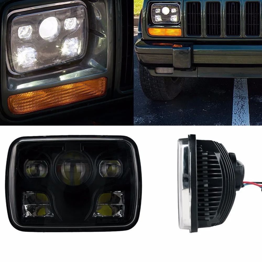 DOT Approved 7x6 Projector LED Headlight Black Housing 7''x6'' inch led