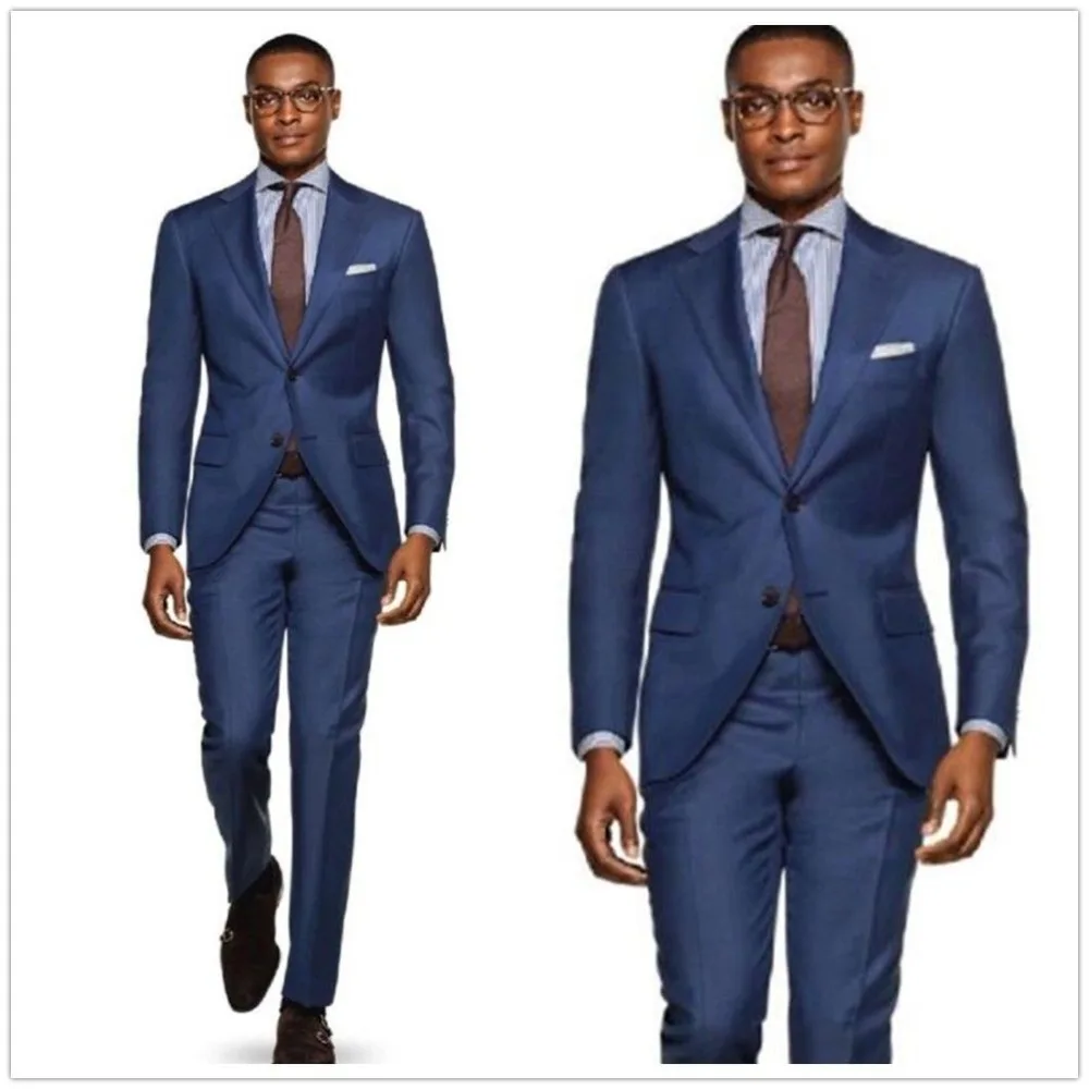 Men Summer Suits Custom Made Light Weight Breathable Man Suit Wedding Suit For Men New Navy