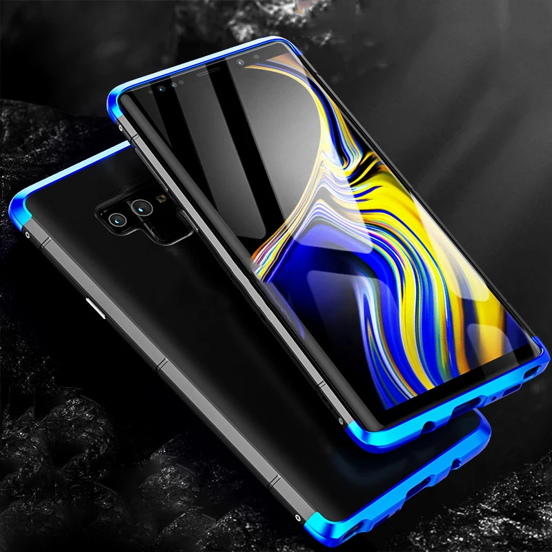 Роскошный чехол для Samsung Galaxy Note 9 360 полная защита 3 в 1 Алюминиевый металлический