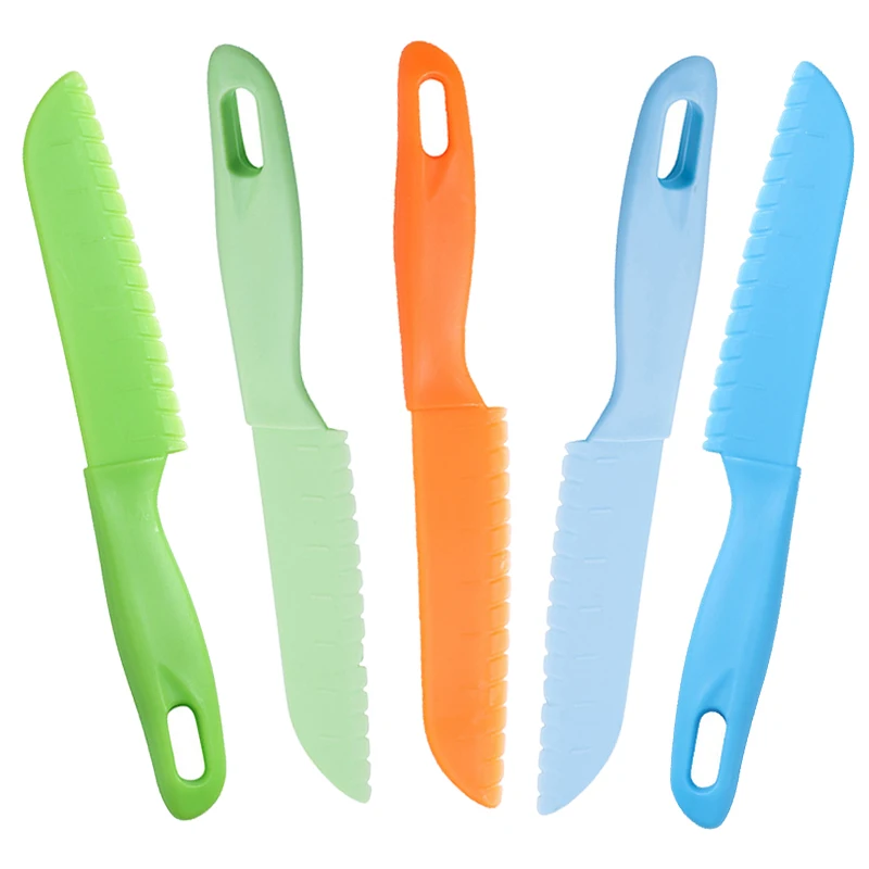 

Kitchen Knife Kids Chef Toddler Cooking Knives Children's Paring Knives Plastic Fruit Knife Safe For Bread Lettuce