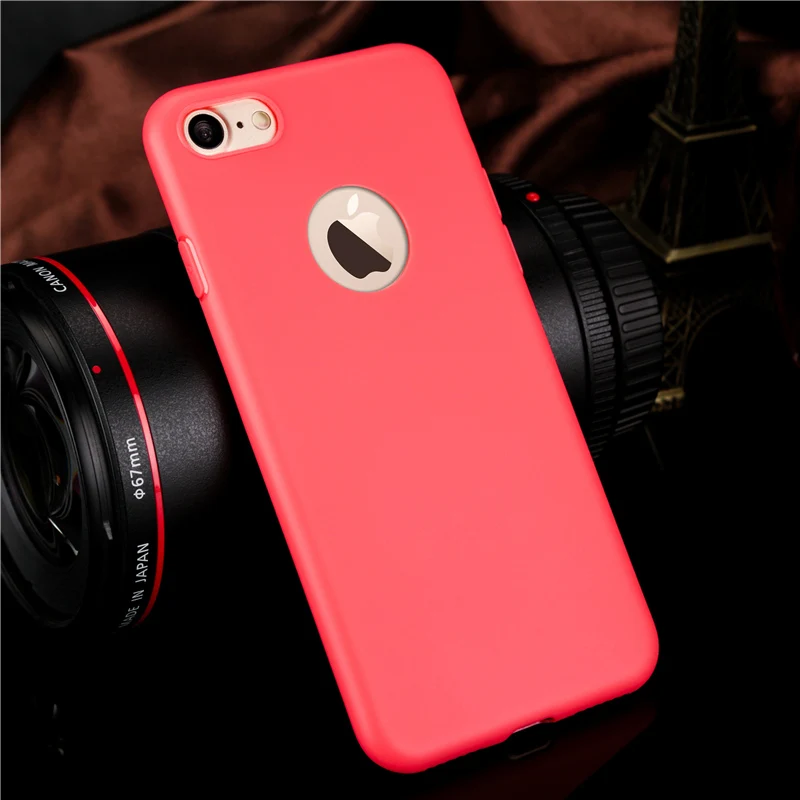 UltraThin Phone case for iPhone 7 7Plus Soft TPU Candy Color case with