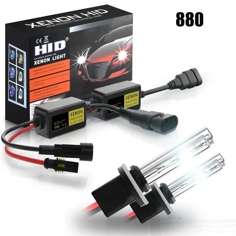 2 шт. H1 H3 H7 H11 9005 HB3 9006 HB4 880 светодиодный Автомобильные фары hid ксеноновая лампа для автомобилей 12В 55 Вт Автомобильные светодиодные лампы фар 10000K 3000K 6000K