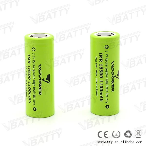Vappower IMR 18500 1100mah 10A 1