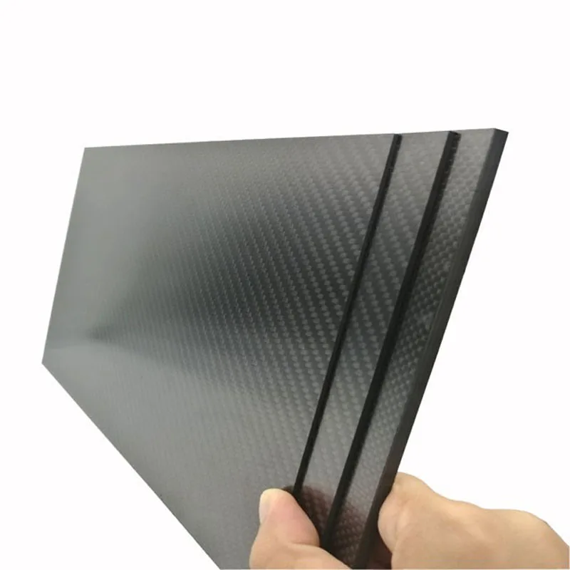 3K 탄소 섬유 플레이트 패널 시트, RC용 높은 복합 경도 소재, 두께 6mm-10mm, 400x500mm, 1 개
