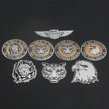 BAC Brotherhood Autoclub Tiger 1865 Lion Eagle Head Protect Me Round Aluminium Totem Badge Emblem Labeling Sticker Car Styling