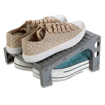 

Hot Home Simple Plastic Adjustable finishing Shoe Storage Racks Shoes Shelves Foldable Shoebox Organizer