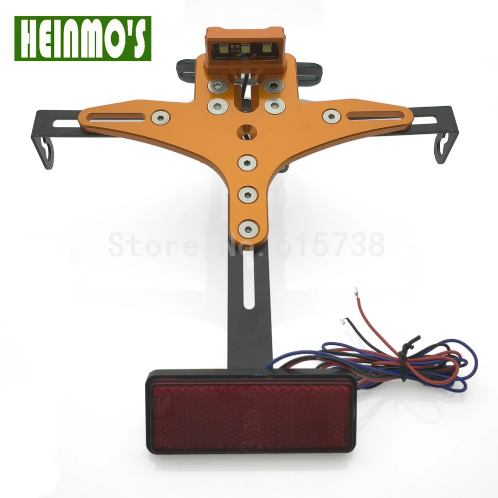 Motorcycle license plate light Led tail font b lamp b font frame Number Holder Mount Bracket