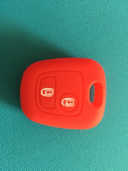 Pusakieyy 1 ПК силиконовый чехол для ключей от машины для Citroen C1 C2 C3 C4 XSARA PICASSO для peugeot 106 107 206 207 307 для Toyota AYGO чехол - Название цвета: Red no logo