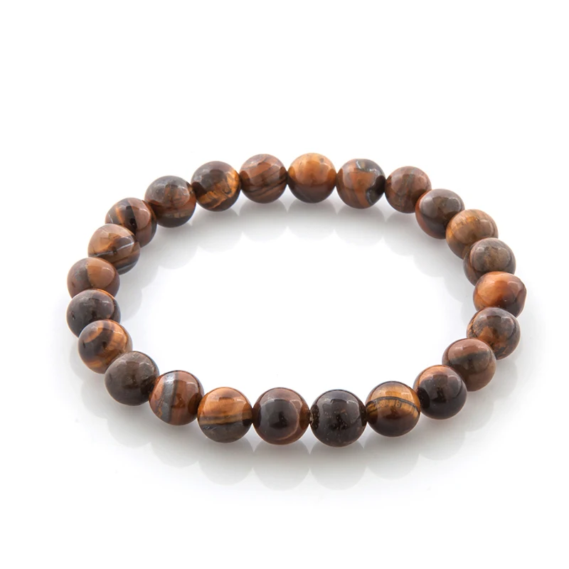 High Quality Tiger Eye Buddha Bracelets Natural Stone Lava Round Beads Elasticity Rope Men Women Bracelet Free Shipping