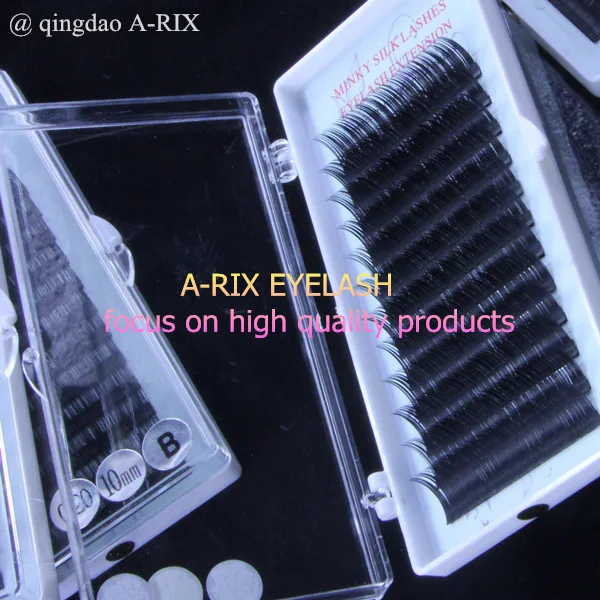 

0.20*C*8-15mm 4pc/lot free choice hot selling long excellent quality soft A-RIX mink silk eyelash extension individual eyelash
