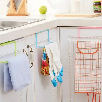 

2 Pcs Creative Kitchen Gadgets Cabinet Door Back Towel Hanging Nail-Free Traceless Hooks Sundries Towel Hanging Rack