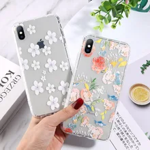 Moskado Clear Bloemen Rose Telefoon Case Voor iPhone 6 6s 7 8 Plus X XS XR XS Max Avocado transparante Zachte TPU Silicone Cover(China)