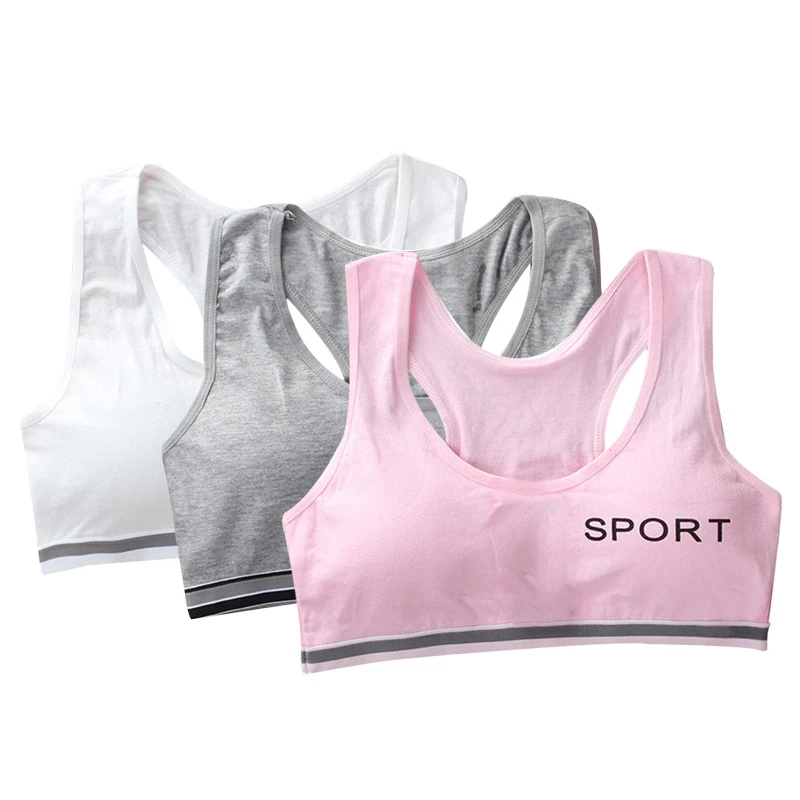 

Kids Bra Insertable Chest Pad Girls Bras Children Training Bras Young Girls Underwear Solid Color