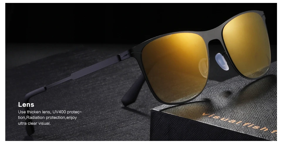 POLARKING бренд Винтаж классические солнцезащитные очки Для мужчин квадратные металлические Безвинтовые очки солнцезащитные очки для женщин