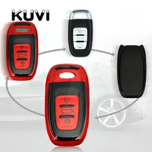 NEW! TPU Pattern Soft Silicone Car Key Case Cover For Audi A3 A4 B7 B6 B8 A6 C5 C6 Q5 Q7 A4L Car Styling Key Ring Shell okeytech silicone car key cover case for audi a4 b6 a3 a6 c5 c6 b8 b7 q5 b5 q7 3 button remote auto folding flip key blanks case