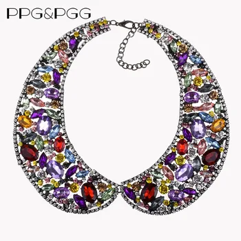 

Fashion Luxury Crystal Large Collar Choker Necklace Women CZ Rhinestone Big Bib Chokers Necklaces Jewelry Statement Necklace