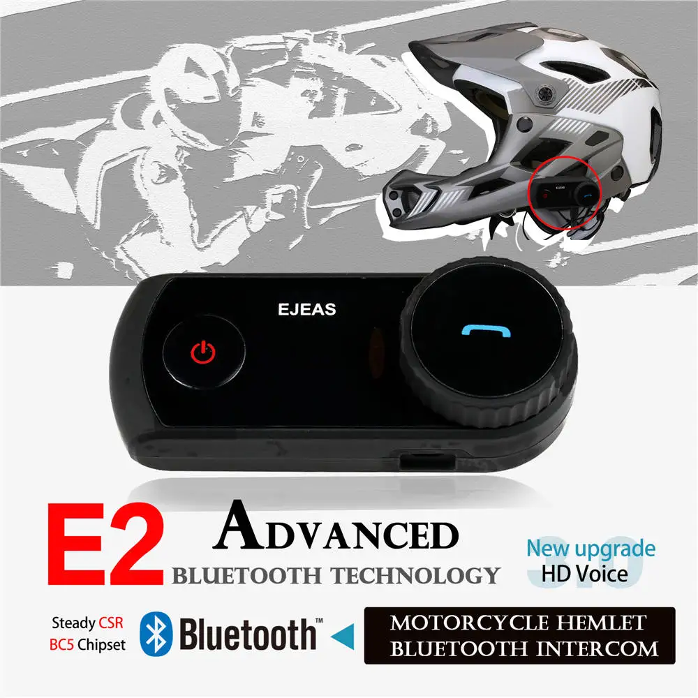

EJEAS E2 Original VOX Bluetooth Motorcycle Helmet Intercom Moto Interphone Headset+Soft Microphone Wireless Headset BT Interfone