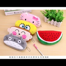 1 шт./лот школы Kawaii Тоторо Карандаш сумка/Карандаш сумка панды плюшевые косметические кошелек на молнии сумка монет Чехол дети подарок 12 цветов