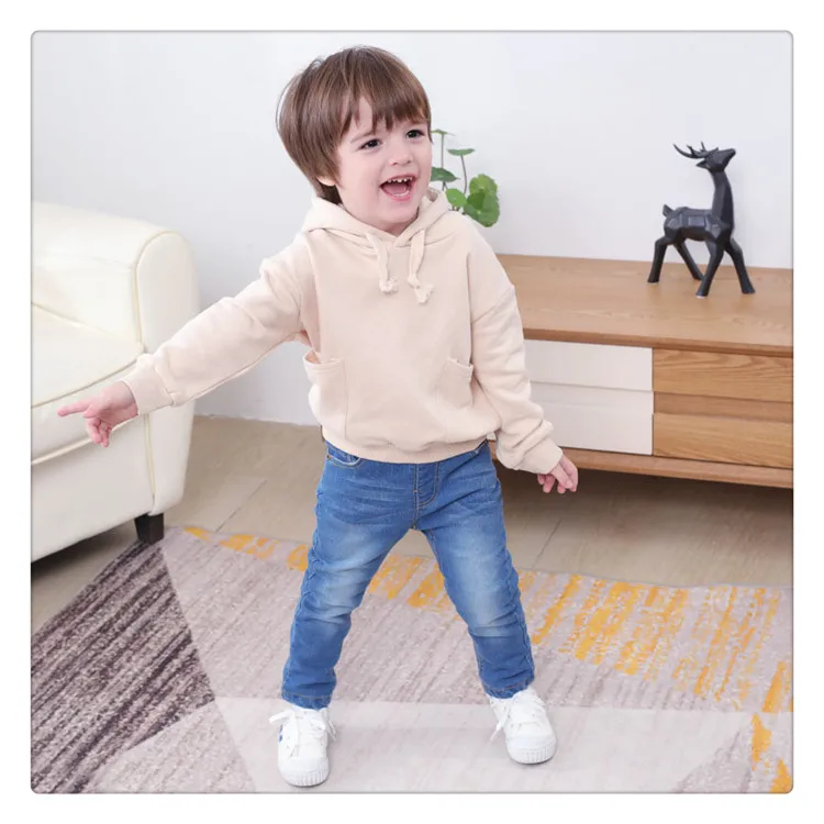 1-6 y children baby boy denim jeans winter pants velvet thick warm trousers toddler jeans for boys elastic waist kids clothes (8)