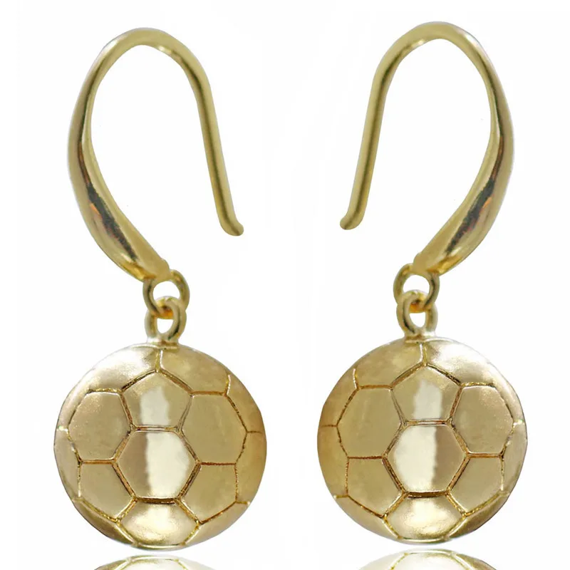Sporty Football Earrings Fitness Casual Charm Dangle Earrings Gold