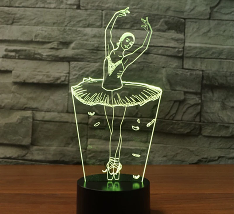 

Ballerina 3D lamp colorful touch LED visual lamp gift atmosphere desk lamp