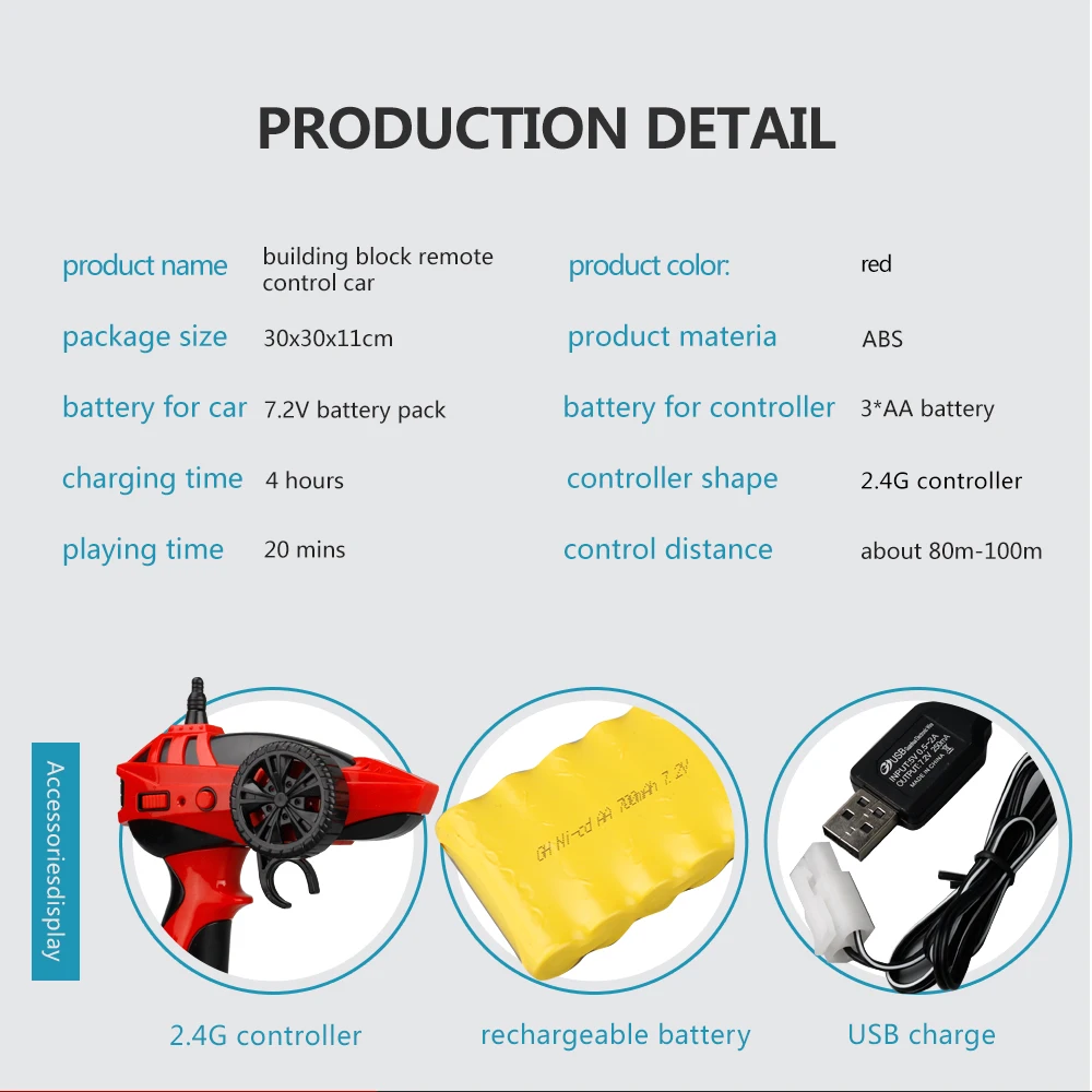 Eboyu (TM) SDL 2017A-6 4CH DIY строительный кирпич блок автомобиля 5 в 1 DIY rc-офф-роуд автомобиля Высокое Скорость rc автомобиль развивающие игрушки