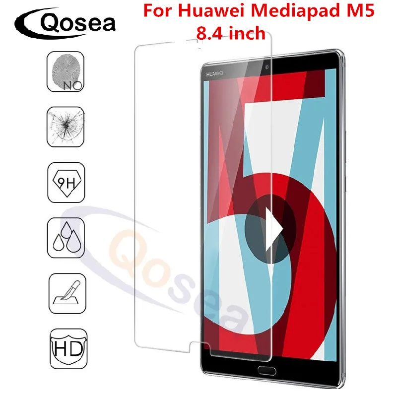 Qosea для huawei Mediapad M5 8 4 дюймовый защитный экран с уровнем твердости 9 H 2.5D прозрачная