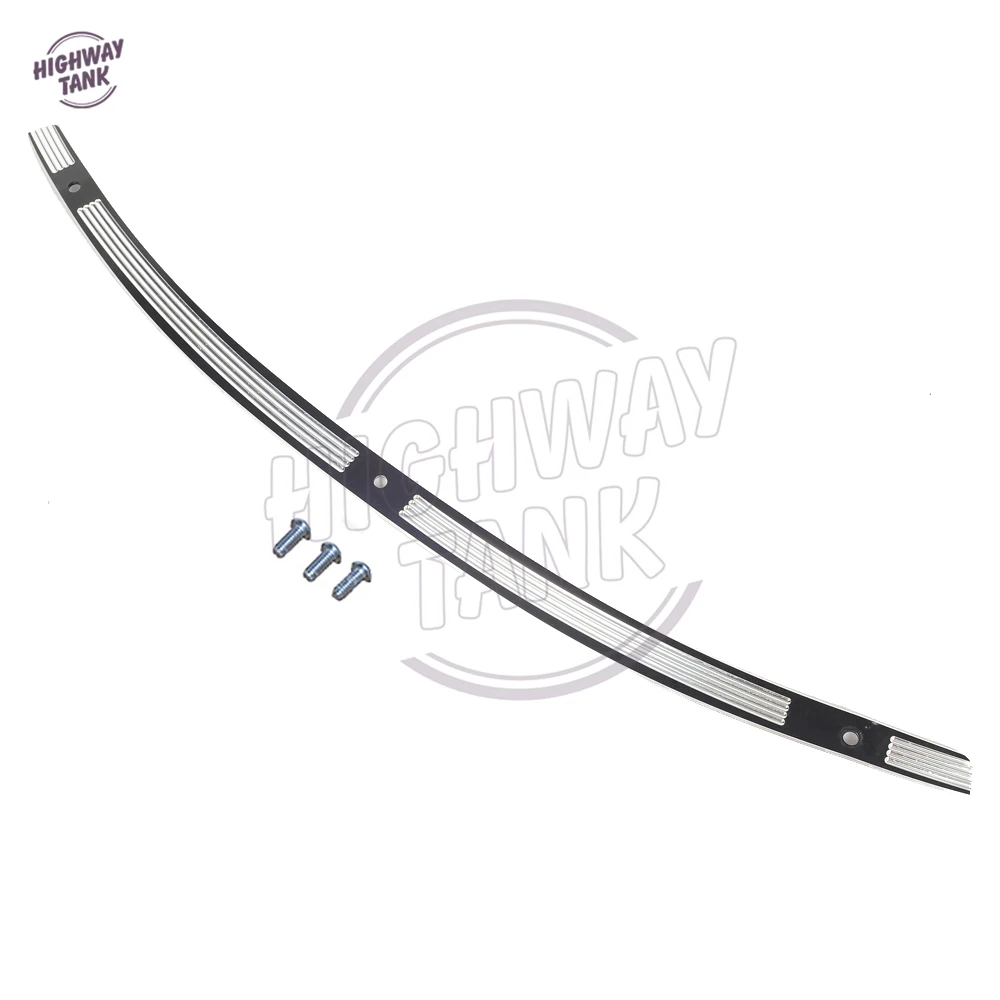Black CNC Beveled Cut motorcycle Windshield Trim case for Harley Ultra Limited FLHT CVO 2014