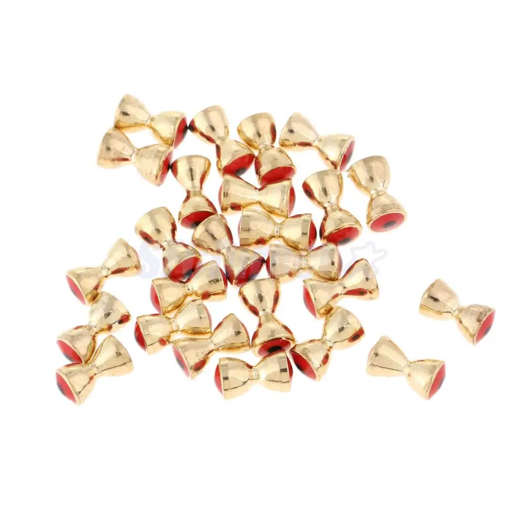 25Pcs/lot 3D Realistic Fish Dumbbell Eyes Brass Fly Tying Beads Nymph Eyes Head Fly Tying Materials 3.2mm-6.3mm