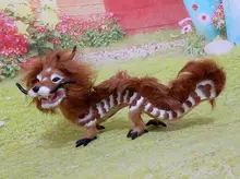 large 32x18cm brown chinese dragon hard model polyethylene furs handicraft Figurines Miniatures home decoration toy gift