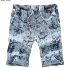 6XL Цвета мода мальчик Повседневное пляжные черный серый Стиль шаблон печати мужской хлопок белье Лоос широкую ногу шорты короткие брюки