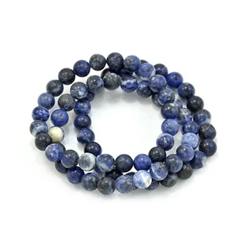 

NEW 3 pcs Matte Natural Blue Sodalites 8mm Beads Bracelet 7.5"