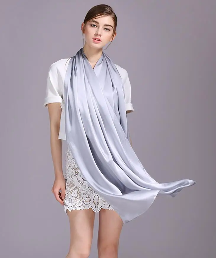 

2017 Spring Fashion Silk Scarves Women's Brand Scarf Solider Color Summer Beach Cover-up Shawls Twill Scarf Hijabs Mother's Gift