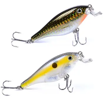 

1PC Crank Painting Crankbait Plastic Fishing Lures Iscas Artificials wobbler Bass Bait 6 Colors Fishing Tackle