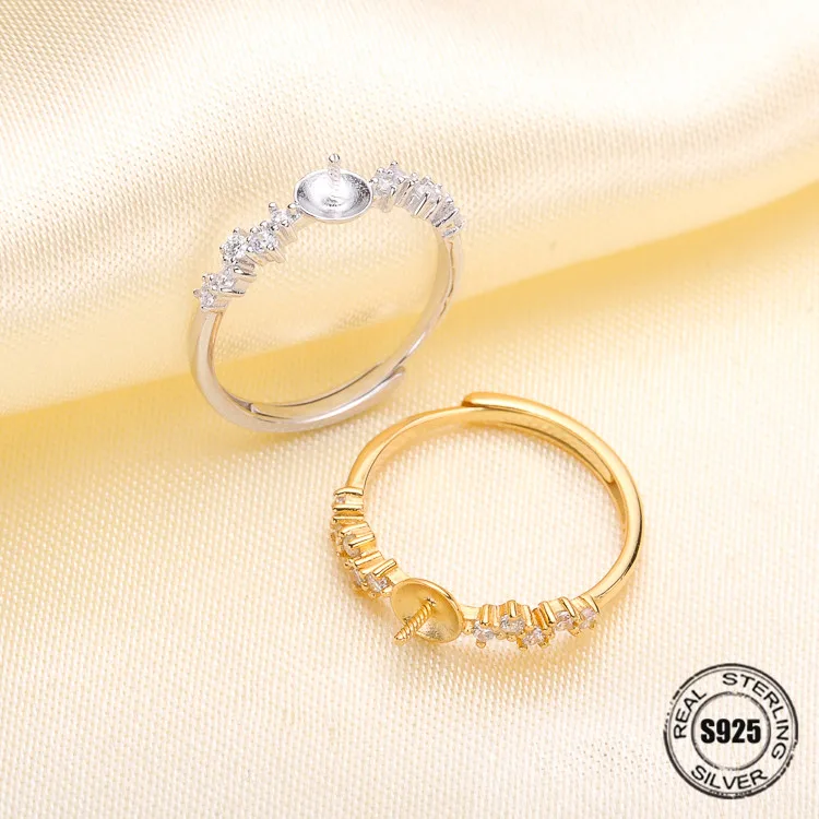 Fashion Pearl Ring Accessories,925 Sterling Silver Ring Findings