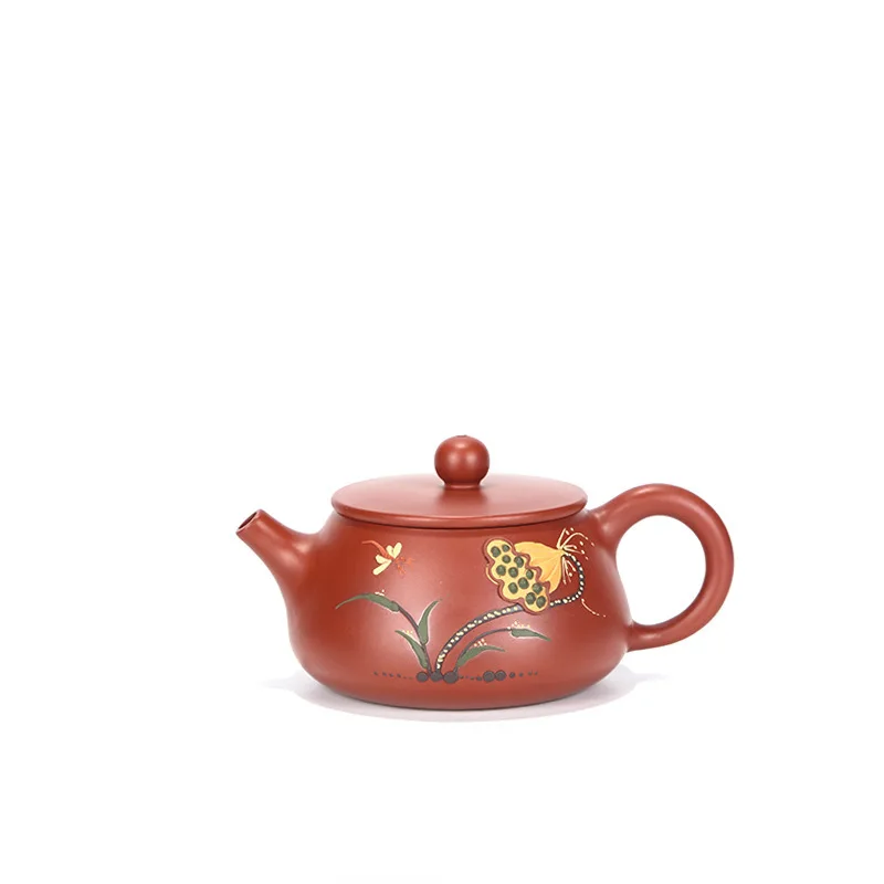 Yixing Dark-red Enameled Pottery Teapot Famous Manual Bright Red Gown Pot Special Selling Gift Gift Box