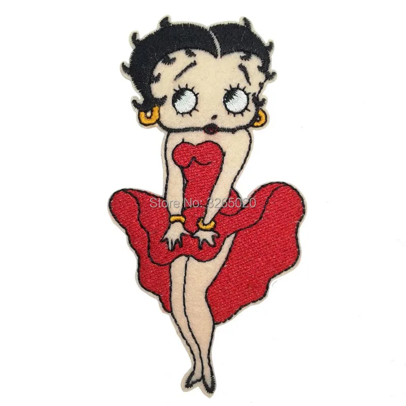 4 3/4"H BETTY BOOP Betty Boop Embroidery Iron On Applique Patch.