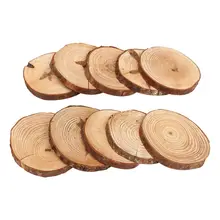 Горячая 10 шт. натуральное дерево круглый деревянный срез бревна для свадьбы центральный коры декор стола