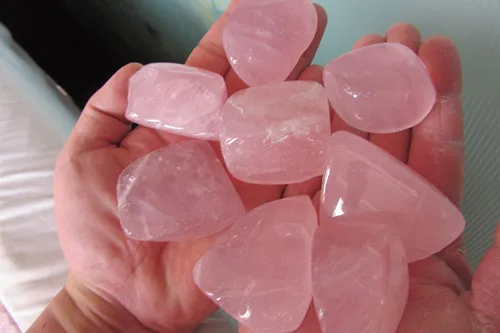 ROSE QUARTZ Namibia medium tumbled 1/2 lb bulk stones semi-transparent pink
