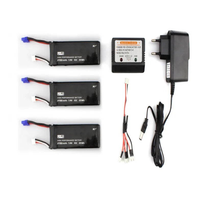 

3x Hubsan H501S X4 RC Quadcopter 7.4V 10C 2700mAh Battery & Charger Set