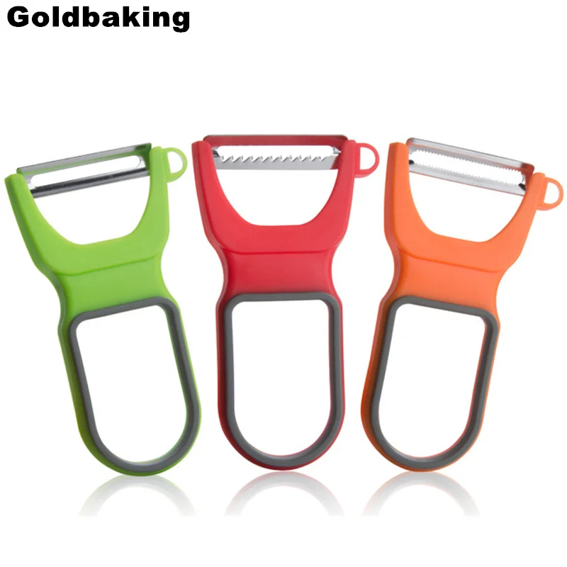 Goldbaking 3 Pieces Upgraded Magic Trio Peeler Straight, Serrated and Julienne Blades Potato