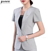 Летние модные женские туфли тонкий с коротким рукавом деловая Блейзер Темперамент V образным вырезом куртка женские офисные плюс размеры Повседневная