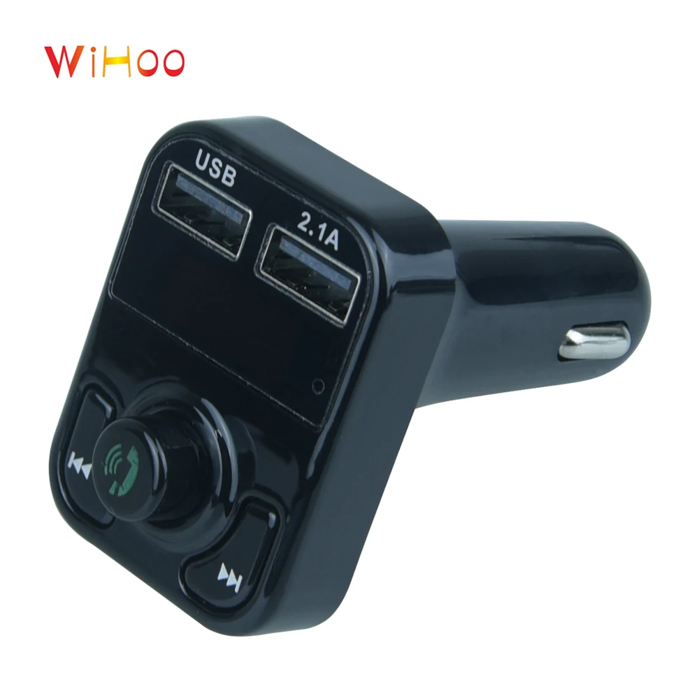 

WiHoo Bluetooth Car Charger Dual USB Wireless FM Transmitter Receiver Car Adapter