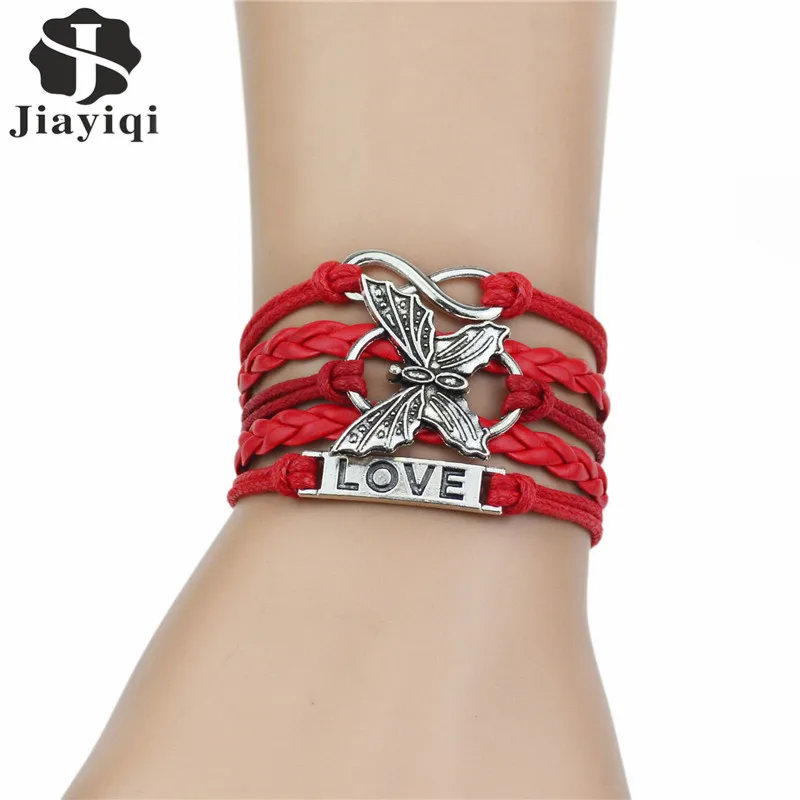 Мужской/женский кожаный браслет с подвеской бабочкой 4 цвета|leather men bracelet|bracelet
