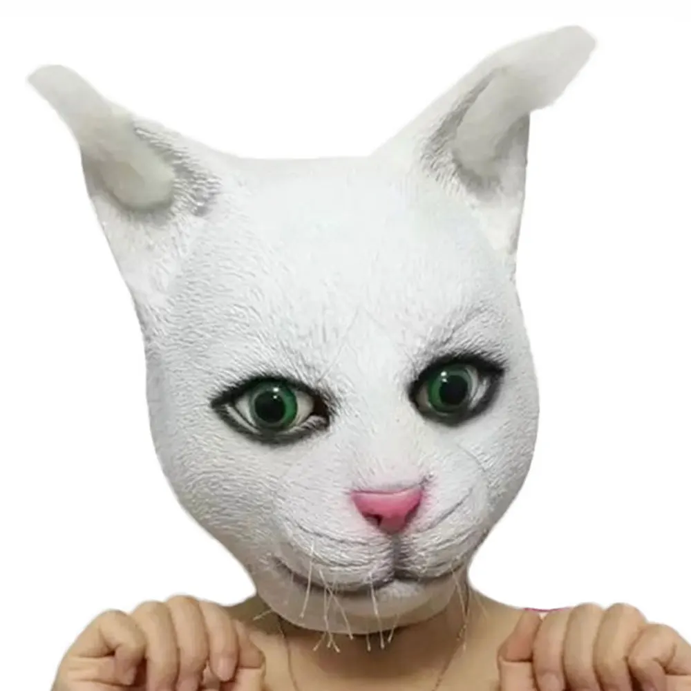Buy Halloween Airsoft Mask Black White Cat Latex Mask